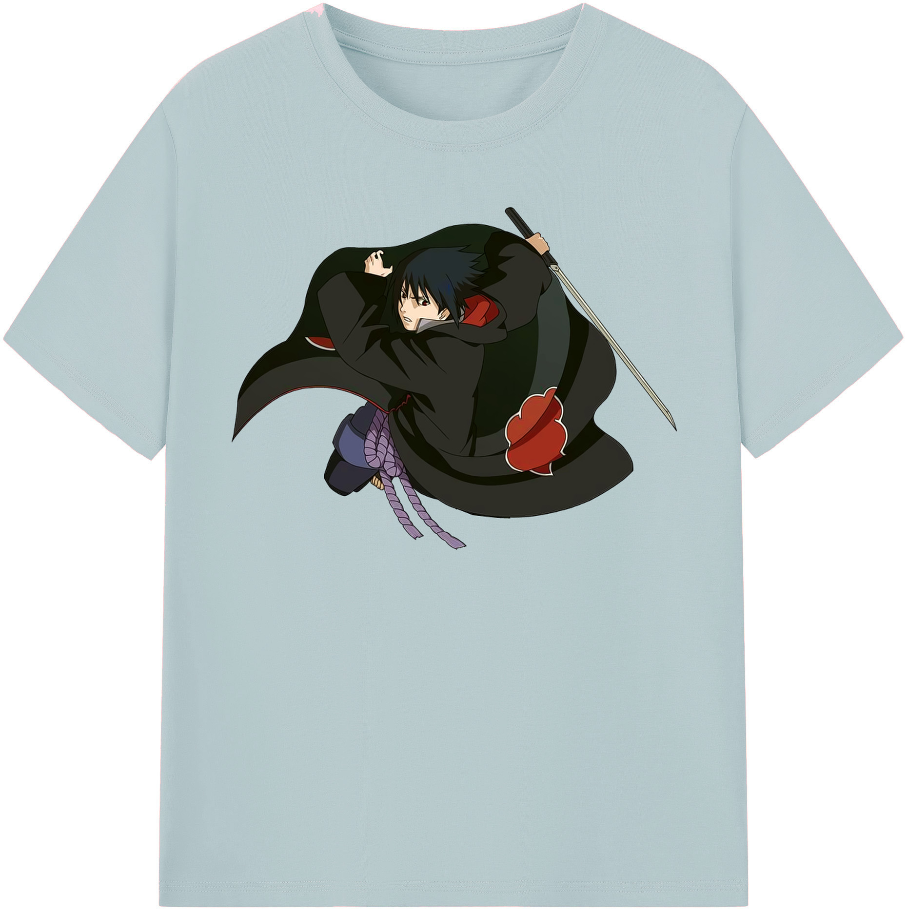 （画像用） NARUTO -ナルト- うちは サスケ Uchiha Sasuke 綿100％半袖Tシャツ（フロントプリント）